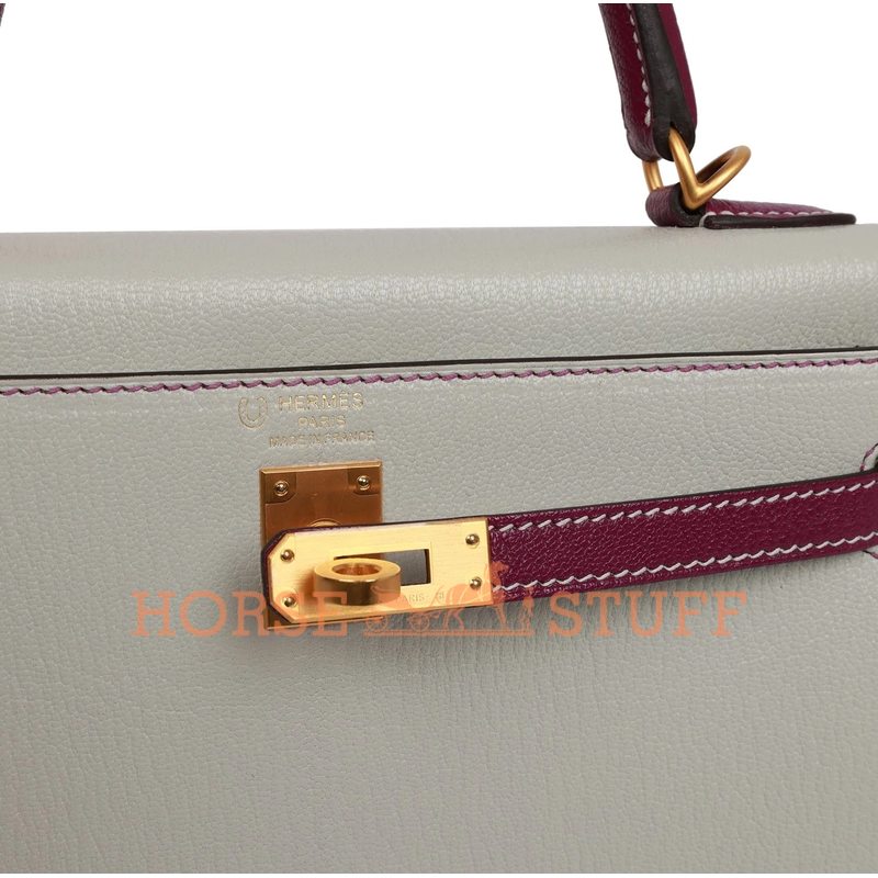 Hermès Kelly Sellier 25 Special Order HSS Gris Perle / Anemone Chèvre BGHW