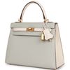 Hermès Kelly Sellier 25 Special Order HSS Gris Perle / Nata Chevre BGHW