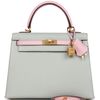 Hermès Kelly Sellier 25 Special Order HSS Gris Perle / Rose Sakura Chevre BGHW