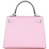 Hermès Kelly Sellier 25 Special Order HSS Rose Sakura / Blue Brume Chèvre GHW