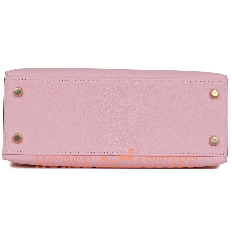 Hermès Kelly Sellier 25 Rose Sakura / Nata Chèvre BGHW