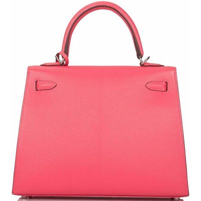 Hermès Kelly Sellier 25 Rose Lipstick Chèvre PHW 