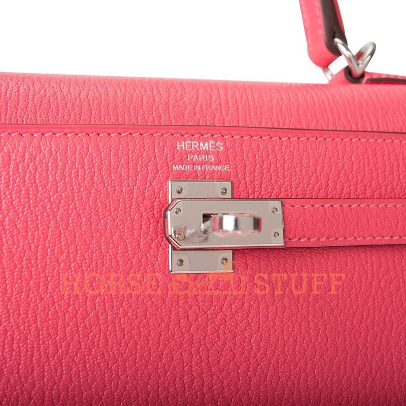 Hermès Kelly Sellier 25 Rose Lipstick Chèvre PHW