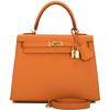 Hermès Kelly Sellier 25 Abricot Epsom GHW