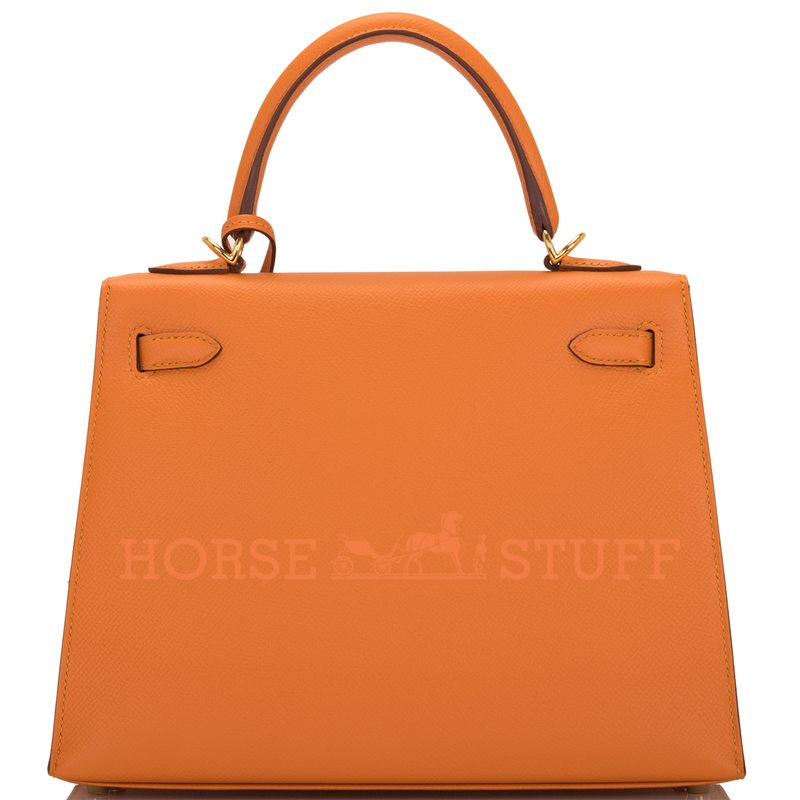 Hermès Kelly Sellier 25 Abricot Epsom GHW