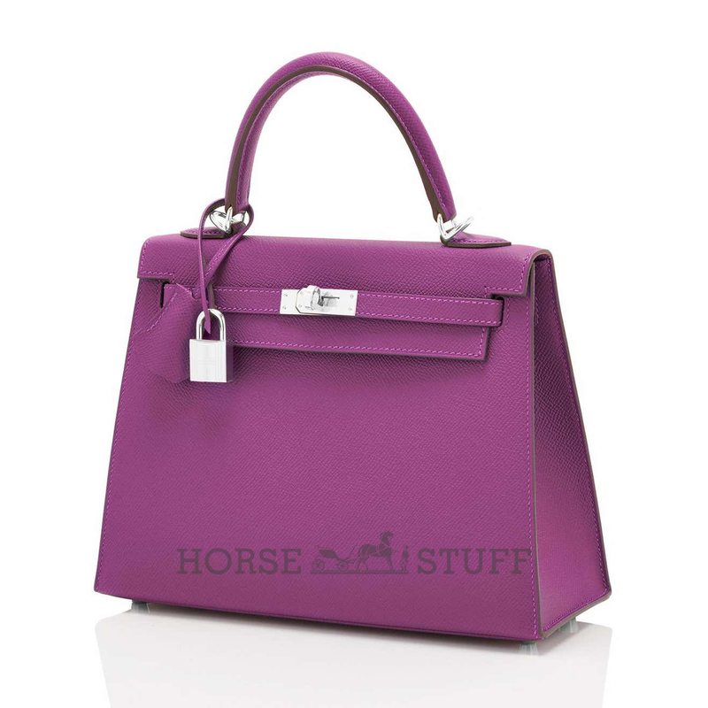 Hermès Kelly Sellier 25 Anemone Epsom PHW