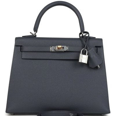 Hermès Kelly Sellier 25 Etain Epsom Electrum HW