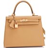 Hermès Kelly Sellier 25 Biscuit Epsom GHW
