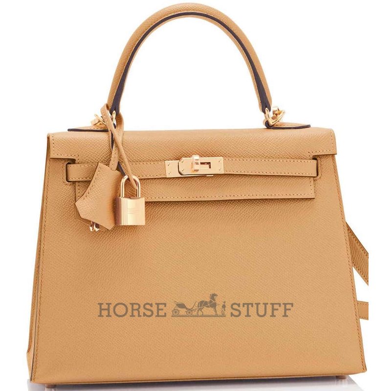 Hermès Kelly Sellier 25 Biscuit Epsom GHW