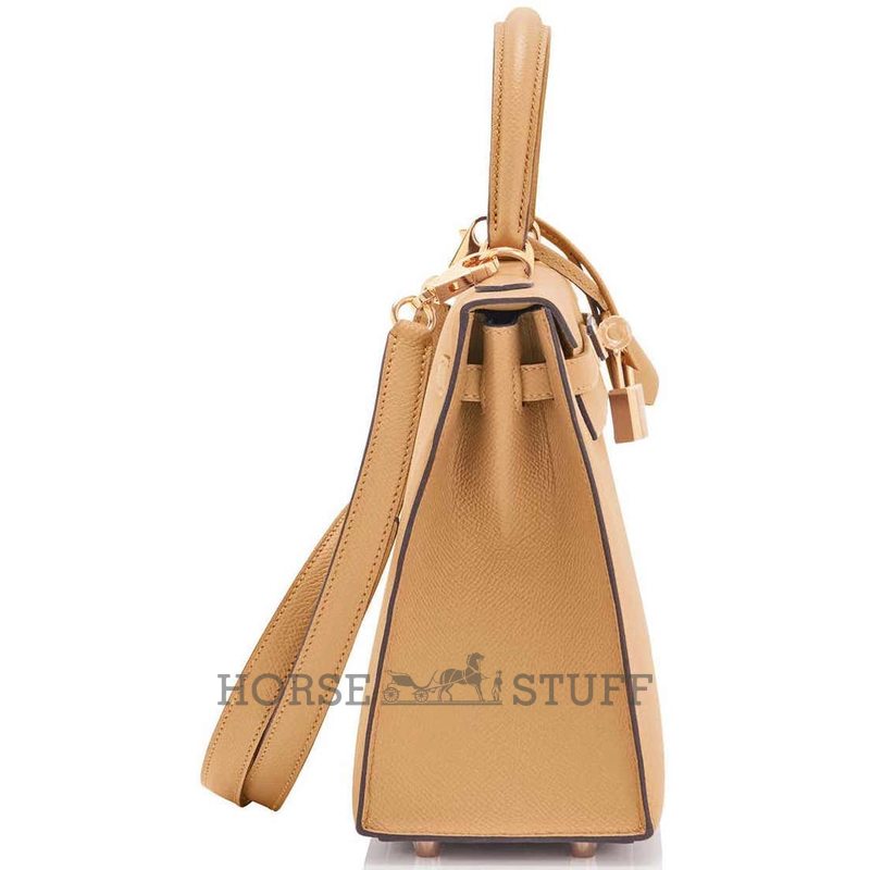 Hermès Kelly Sellier 25 Biscuit Epsom GHW