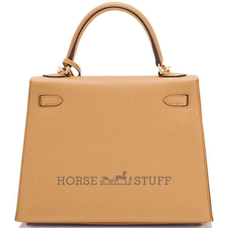 Hermès Kelly Sellier 25 Biscuit Epsom GHW