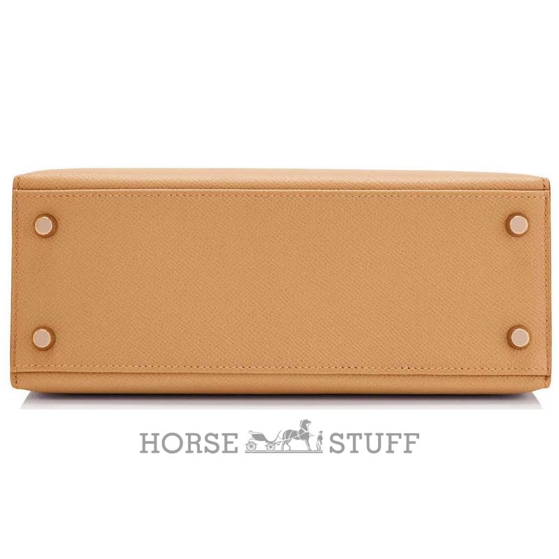 Hermès Kelly Sellier 25 Biscuit Epsom GHW