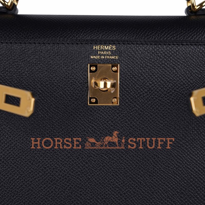 Hermès Kelly Sellier 25 Black Epsom GHW