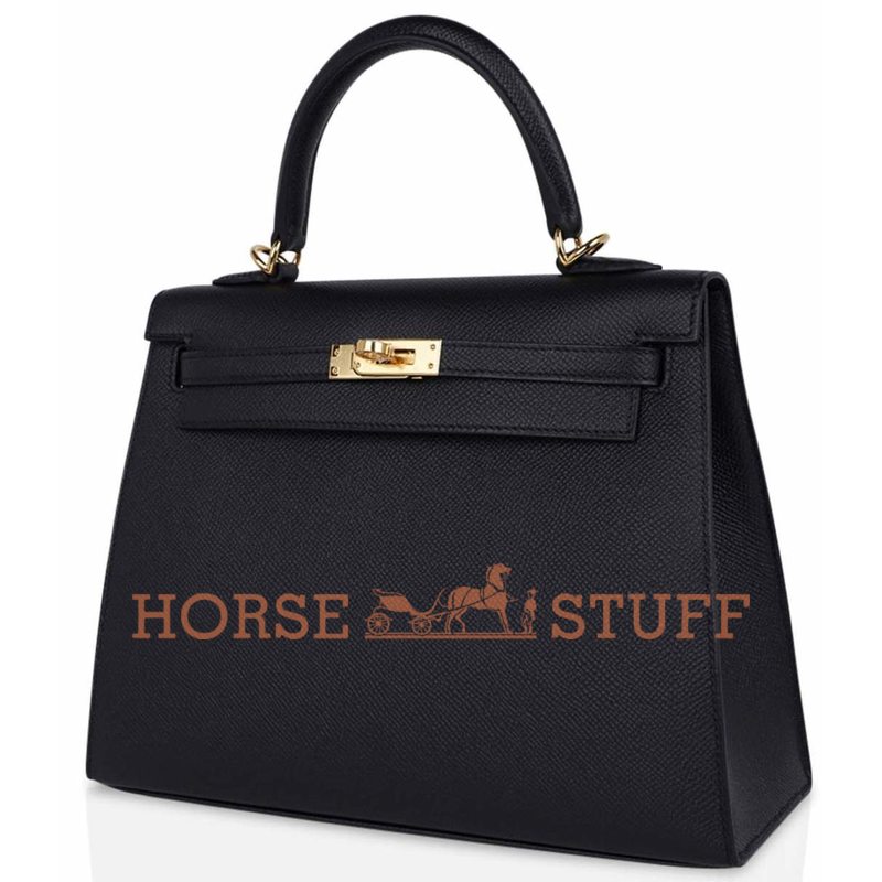 Hermès Kelly Sellier 25 Black Epsom GHW