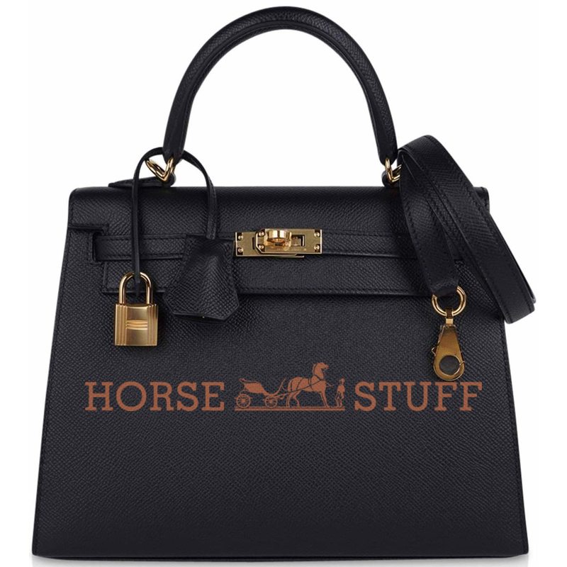 Hermès Kelly Sellier 25 Black Epsom GHW