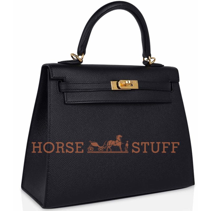 Hermès Kelly Sellier 25 Black Epsom GHW