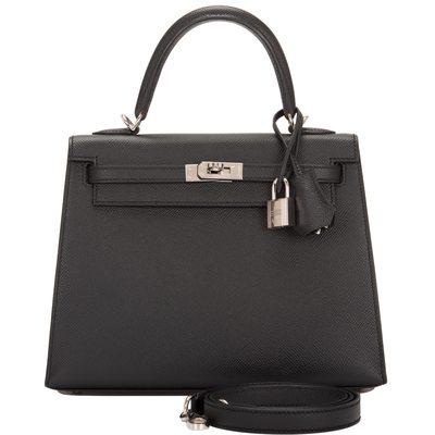 Hermès Kelly Sellier 25 Black Epsom PHW