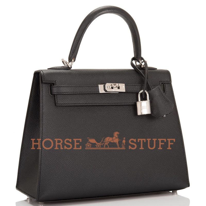 Hermès Kelly Sellier 25 Black Epsom PHW