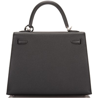 Hermès Kelly Sellier 25 Black Epsom PHW