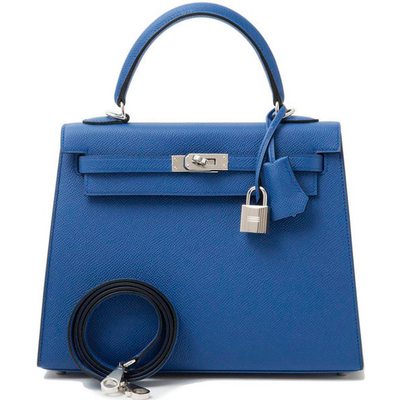 Hermès Kelly Sellier 25 Blue Agate Epsom PHW