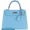 Hermès Kelly Sellier 25 Blue Atoll Epsom PHW