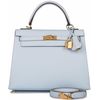 Hermès Kelly Sellier 25 Blue Brume Epsom GHW