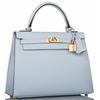 Hermès Kelly Sellier 25 Blue Brume Epsom GHW