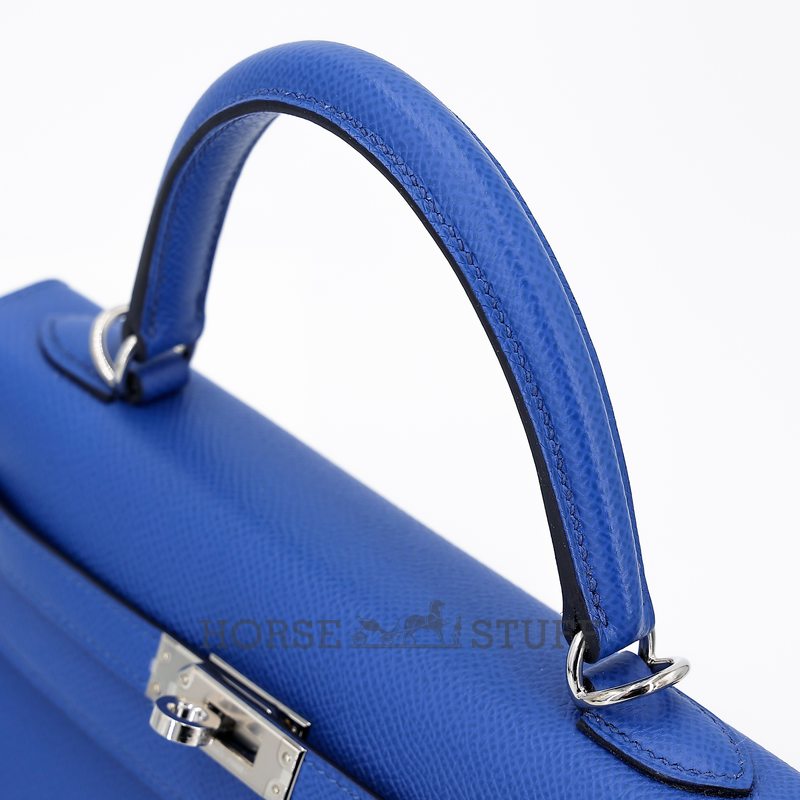 Hermès Kelly Sellier 25 Blue France Epsom PHW
