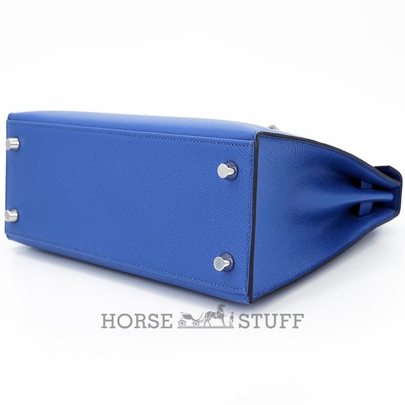 Hermès Kelly Sellier 25 Blue France Epsom PHW