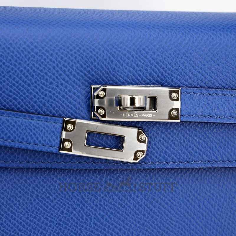 Hermès Kelly Sellier 25 Blue France Epsom PHW