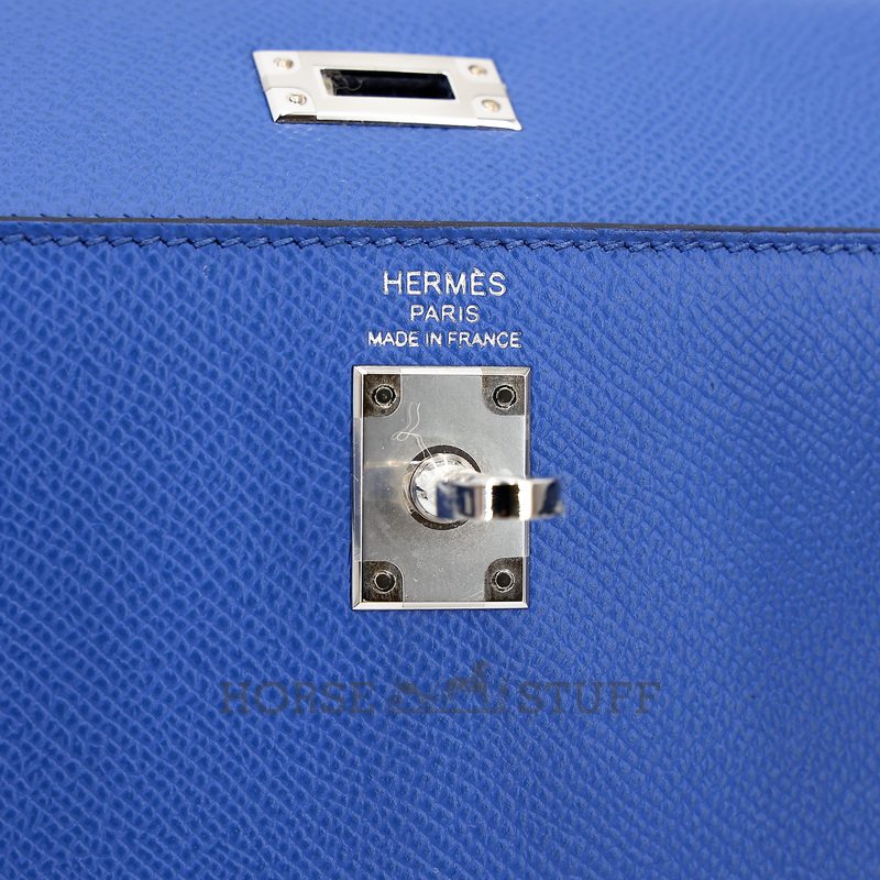 Hermès Kelly Sellier 25 Blue France Epsom PHW