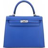 Hermès Kelly Sellier 25 Blue France Epsom PHW
