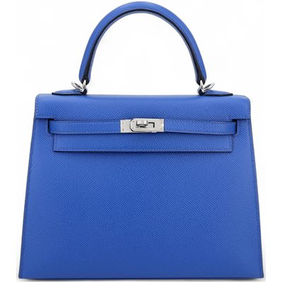 Hermès Kelly Sellier 25 Blue France Epsom PHW