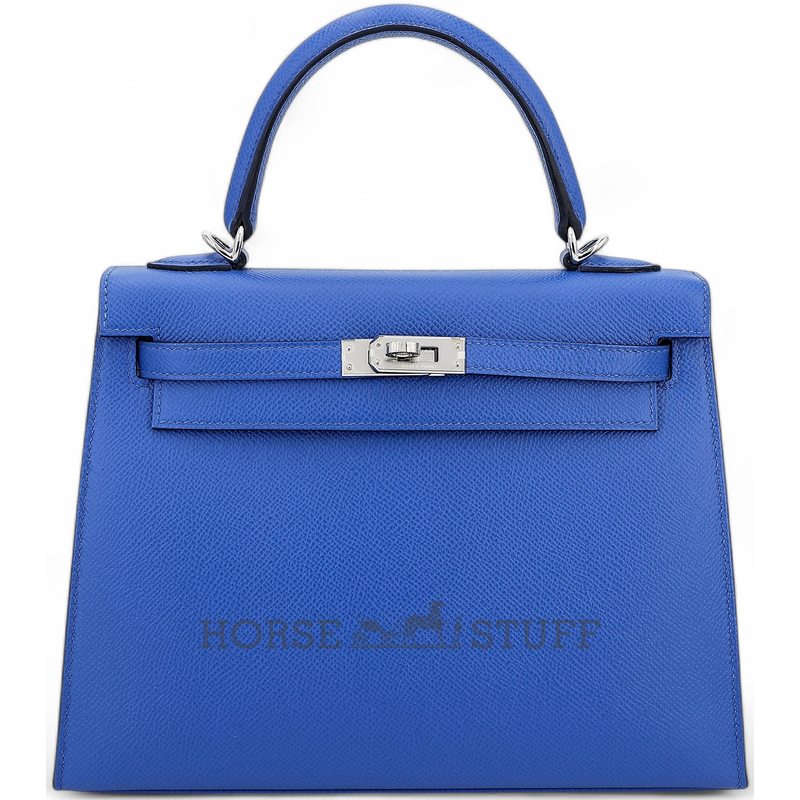 Hermès Kelly Sellier 25 Blue France Epsom PHW