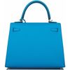 Hermès Kelly Sellier 25 Blue Frida Epsom GHW