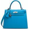 Hermès Kelly Sellier 25 Blue Frida Epsom PHW