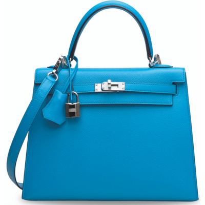 Hermès Kelly Sellier 25 Blue Frida Epsom PHW