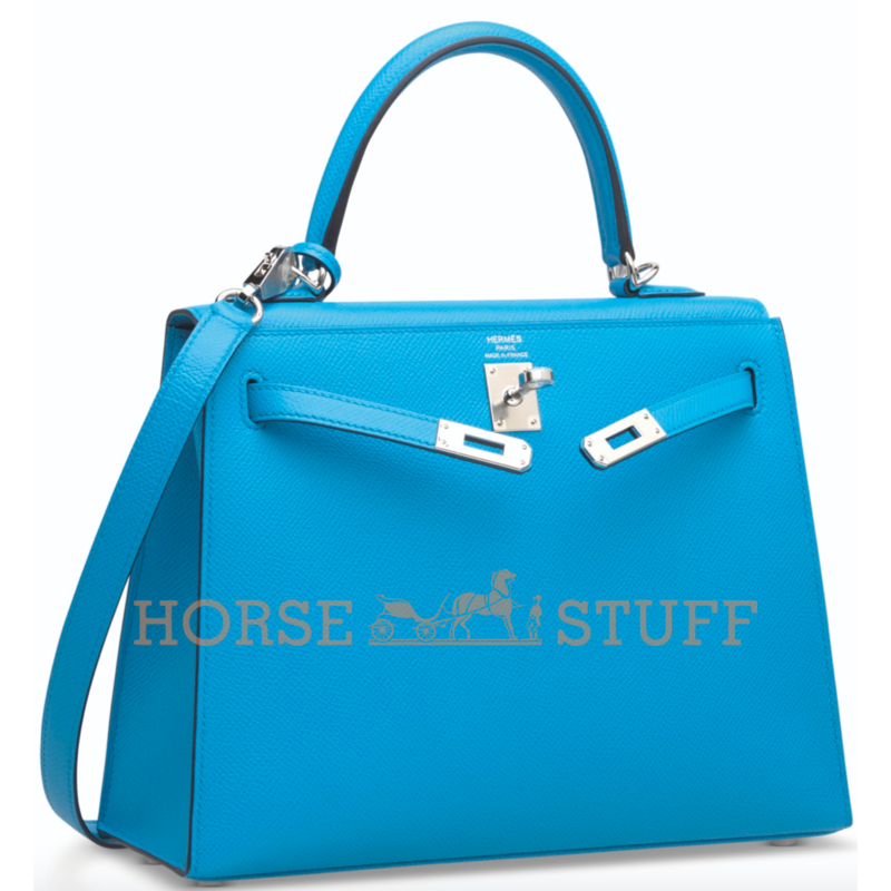 Hermès Kelly Sellier 25 Blue Frida Epsom PHW