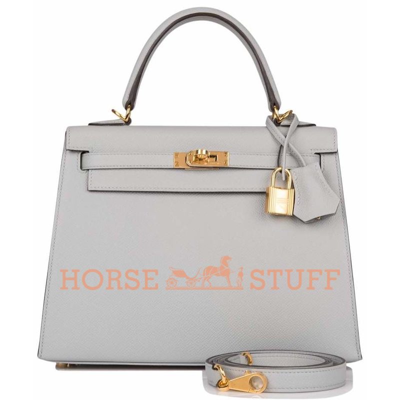 Hermès Kelly Sellier 25 Blue Glacier Epsom GHW