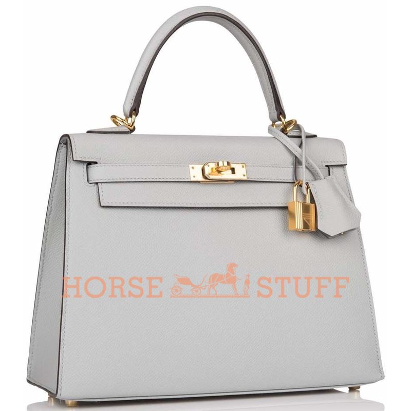 Hermès Kelly Sellier 25 Blue Glacier Epsom GHW