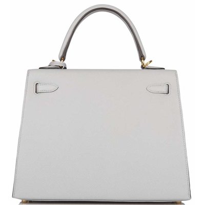 Hermès Kelly Sellier 25 Blue Glacier Epsom GHW