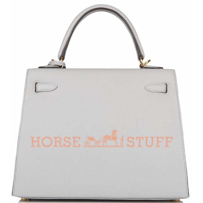 Hermès Kelly Sellier 25 Blue Glacier Epsom GHW