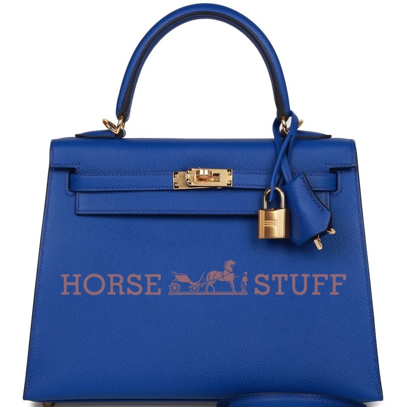 Hermès Kelly Sellier 25 Blue Royal Epsom GHW