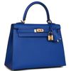 Hermès Kelly Sellier 25 Blue Royal Epsom GHW