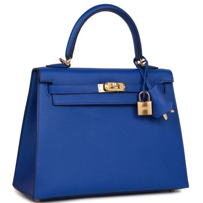 Hermès Kelly Sellier 25 Blue Royal Epsom GHW