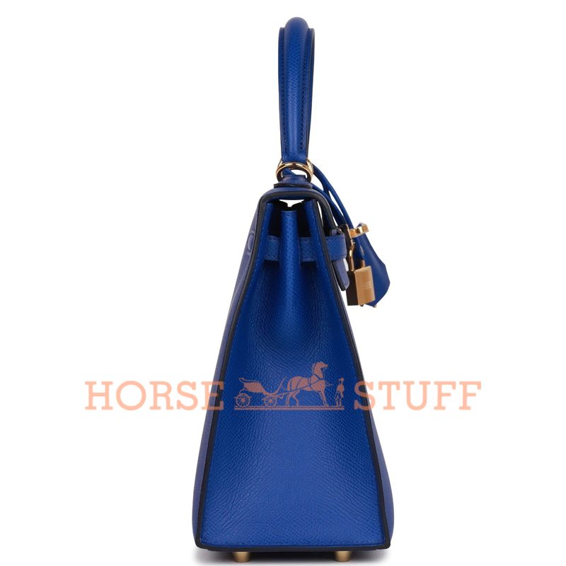 Hermès Kelly Sellier 25 Blue Royal Epsom GHW