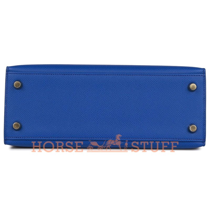 Hermès Kelly Sellier 25 Blue Royal Epsom GHW