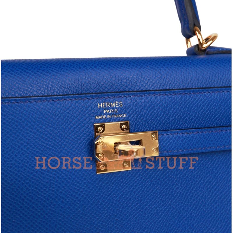 Hermès Kelly Sellier 25 Blue Royal Epsom GHW