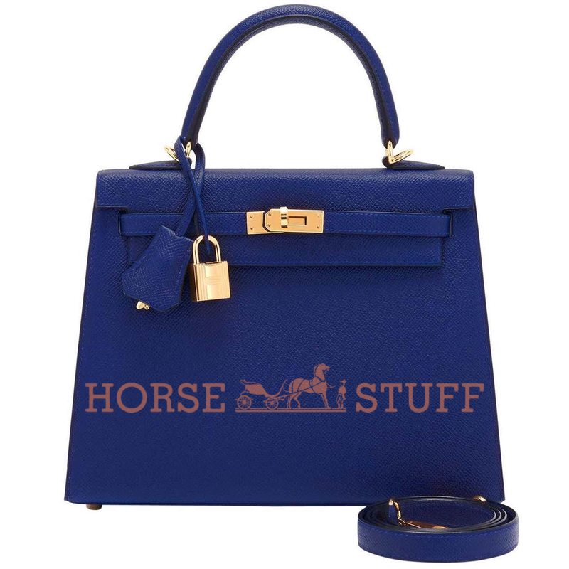 Hermès Kelly Sellier 25 Blue Sapphire Epsom GHW