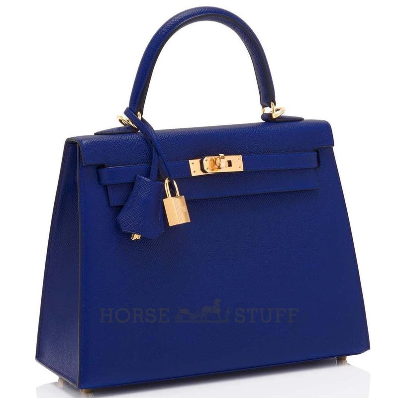 Hermès Kelly Sellier 25 Blue Sapphire Epsom GHW